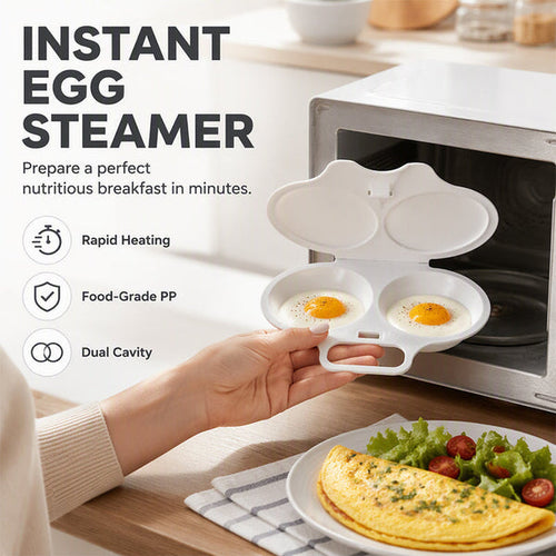 Microwave Egg Poacher——Dual‐cavity, non‐stick & easy clean