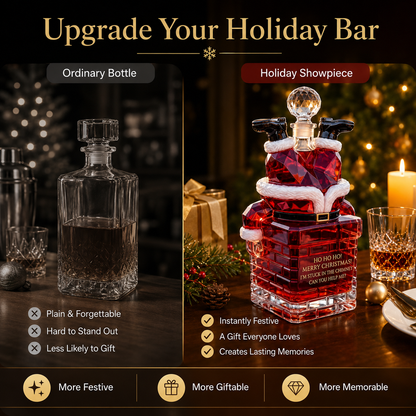 ZavenastoreTM⭐Santa Stuck in Chimney Decanter Whiskey Bottle