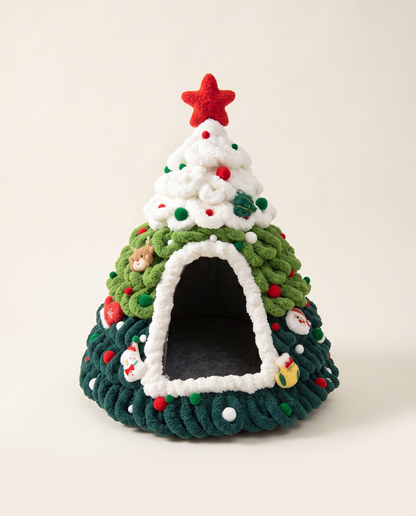 ZavenastoreTM Christmas Tree Cat House — Hand-Crocheted
