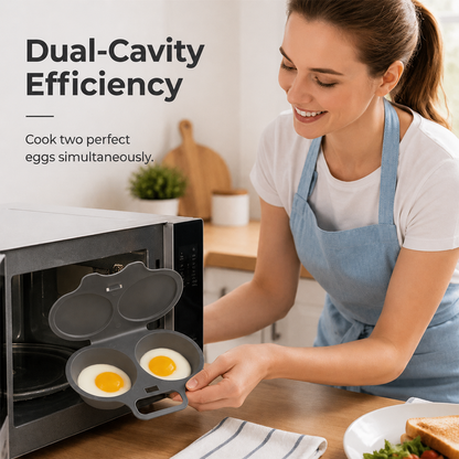 Microwave Egg Poacher——Dual‐cavity, non‐stick & easy clean