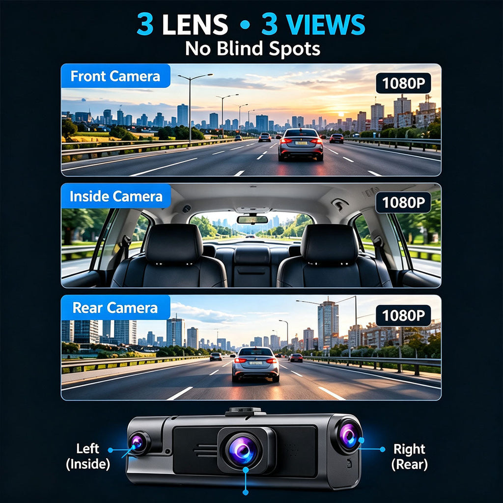 Full HD 1080P Windshield-Mounted Dashcam for Cars
