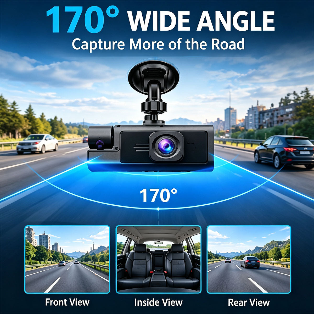 Full HD 1080P Windshield-Mounted Dashcam for Cars