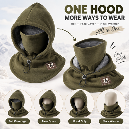 3-in-1 Winter Fleece Balaclava Hood - Warm Face, Ear & Neck Cover
