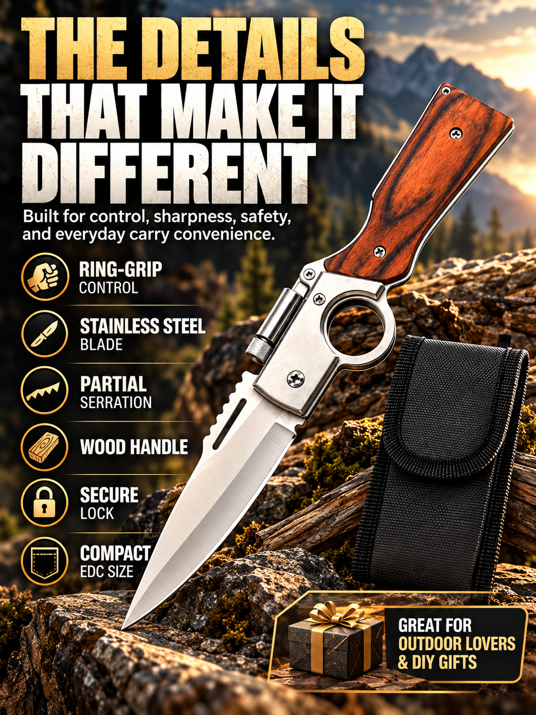 AK47 Flipper Pocket Knife