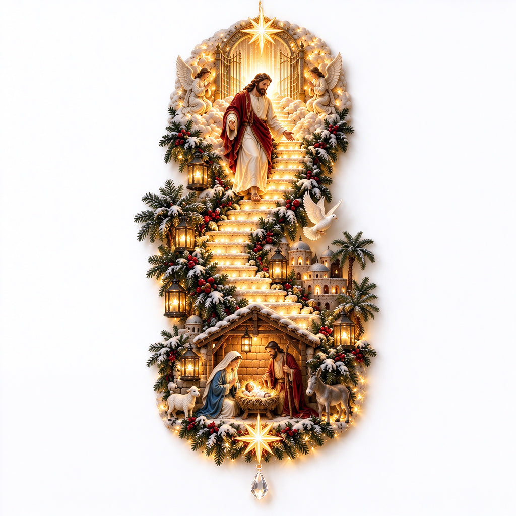 Jesus Light of Heaven Christmas Wall Hanging✝️