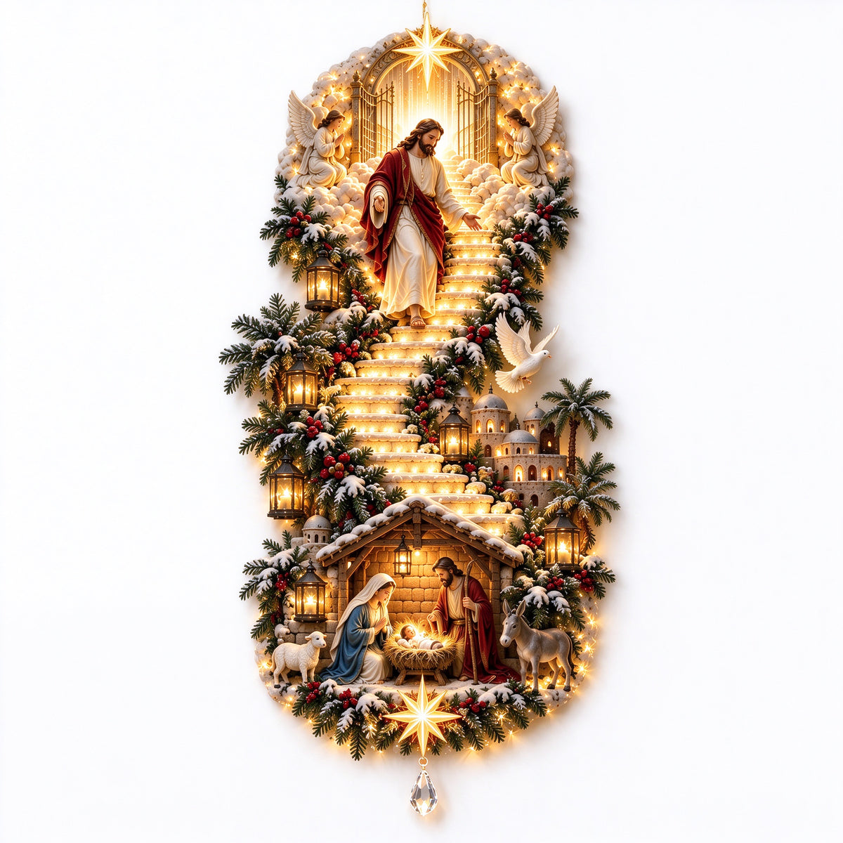 Jesus Light of Heaven Christmas Wall Hanging✝️