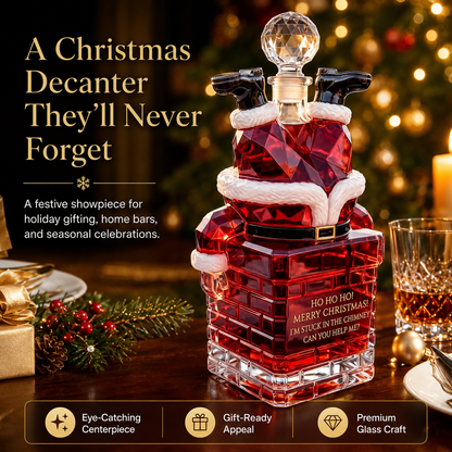 ZavenastoreTM⭐Santa Stuck in Chimney Decanter Whiskey Bottle