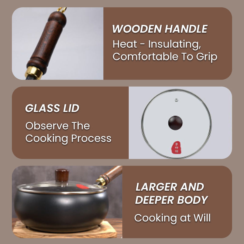 Non coated and non stick household iron pot