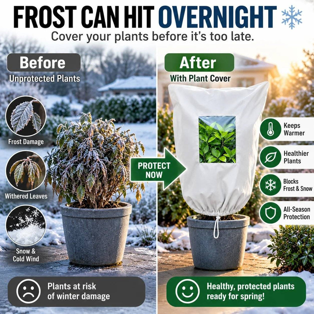 🌿 Plant Frost Protection Cover – Breathable, reusable cover for shrubs, potted plants, and young trees