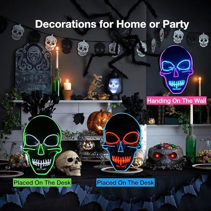 Halloween Cold Light Line Skull Luminous Mask
