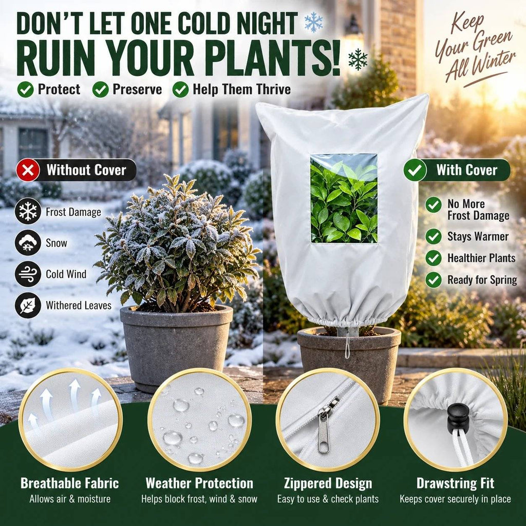 🌿 Plant Frost Protection Cover – Breathable, reusable cover for shrubs, potted plants, and young trees
