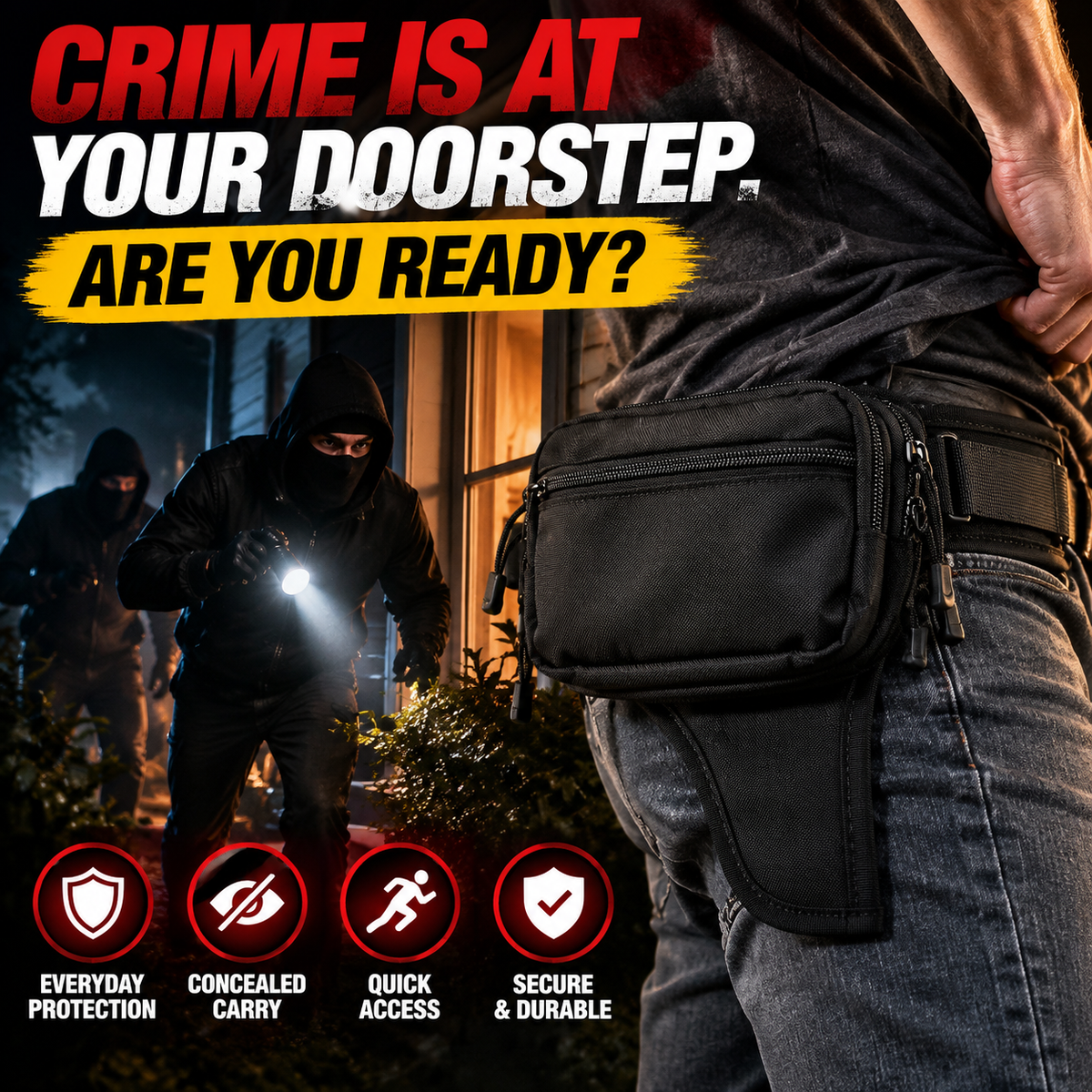 Tactical Concealed Carry Fanny Pack