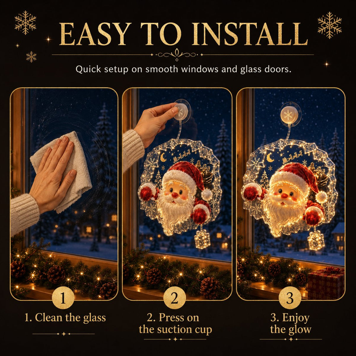 ZavenastoreTM⭐ Christmas Suction Cup Window Light