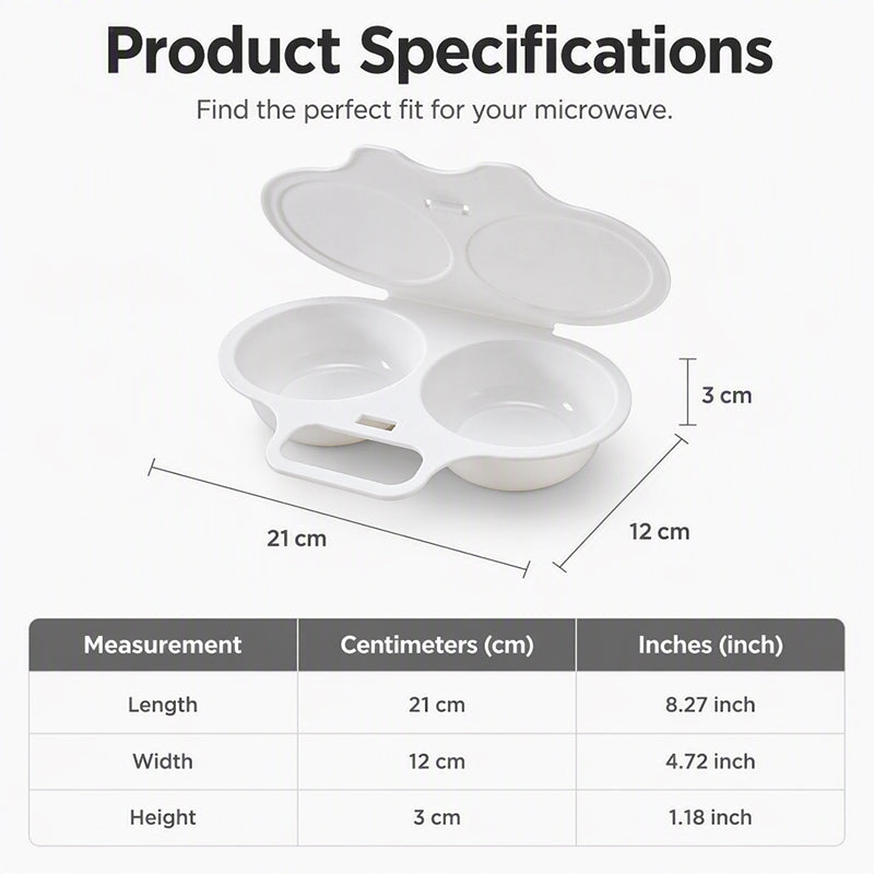 Microwave Egg Poacher——Dual‐cavity, non‐stick & easy clean