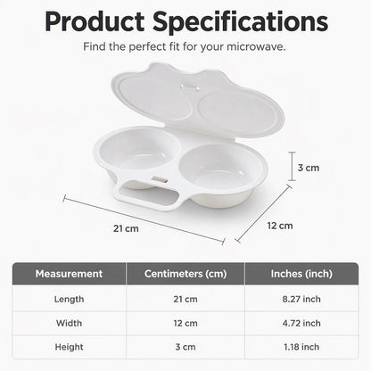 Microwave Egg Poacher——Dual‐cavity, non‐stick & easy clean
