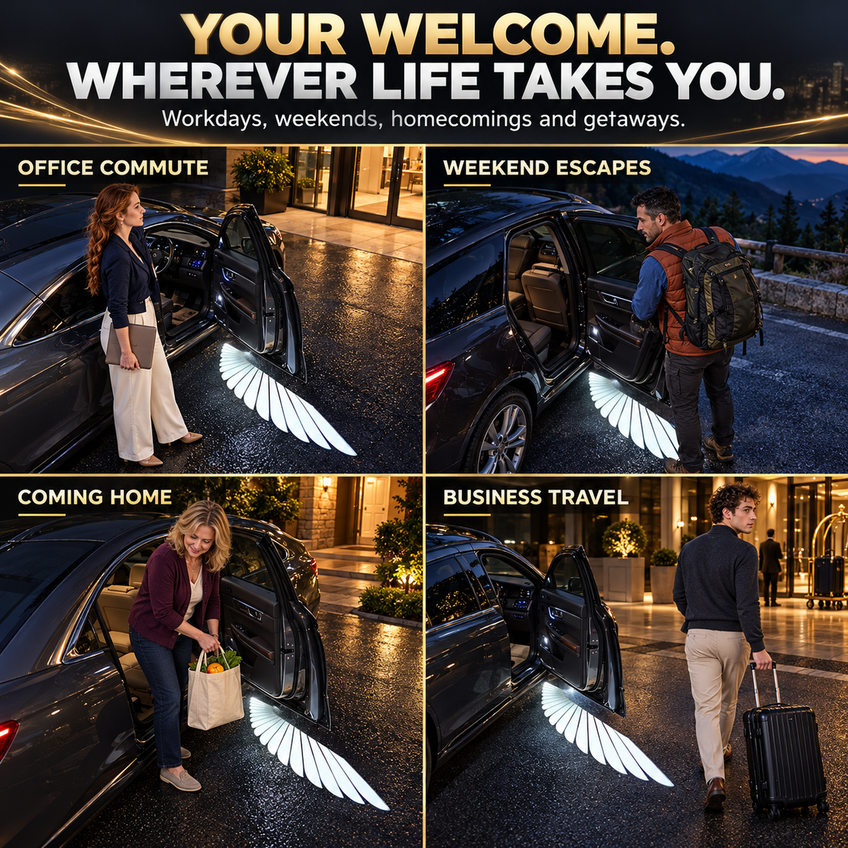 🎄 BUY 1 GET 1 FREE 🎁 Guardian Wings™ – Christmas Angel Wing Car Door Projector Lights (2-Pack) ✨