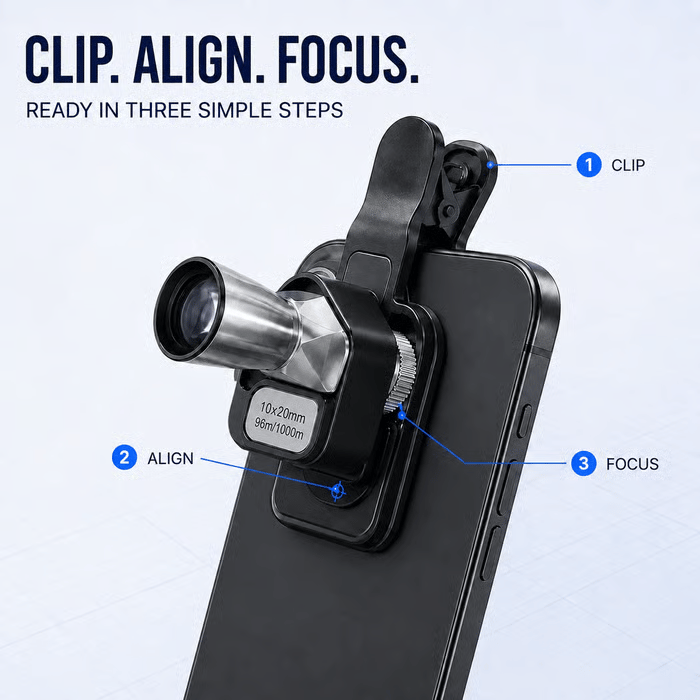 🔥 Last Day 49% OFF 🔭 10×20 Mini Monocular Phone Telescope