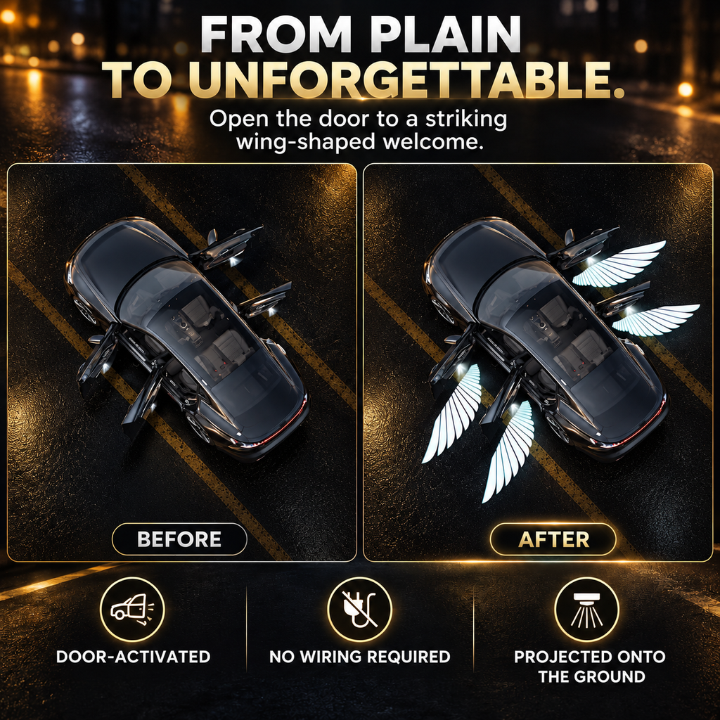 🎄 BUY 1 GET 1 FREE 🎁 Guardian Wings™ – Christmas Angel Wing Car Door Projector Lights (2-Pack) ✨