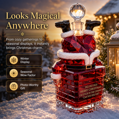 ZavenastoreTM⭐Santa Stuck in Chimney Decanter Whiskey Bottle