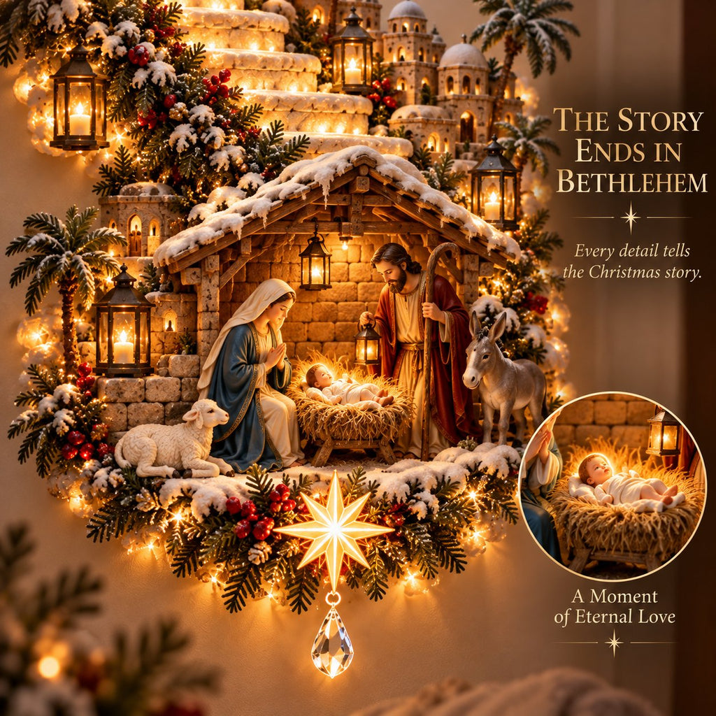 Jesus Light of Heaven Christmas Wall Hanging✝️