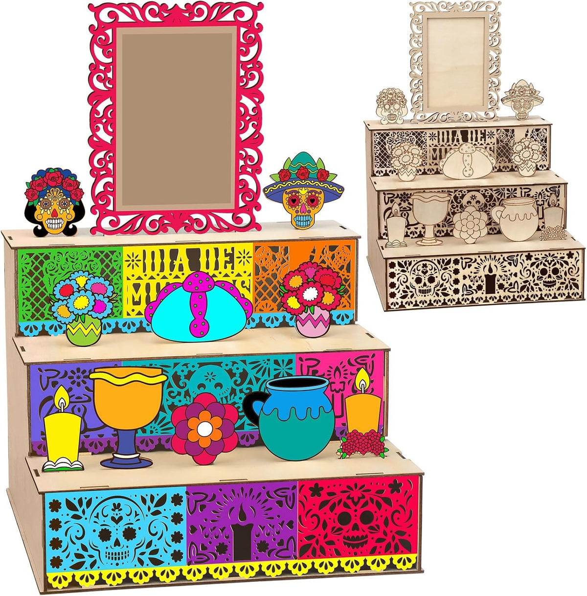 Zavenastore Elegant Day of the Dead Ofrenda Altar Wooden Shadow Box