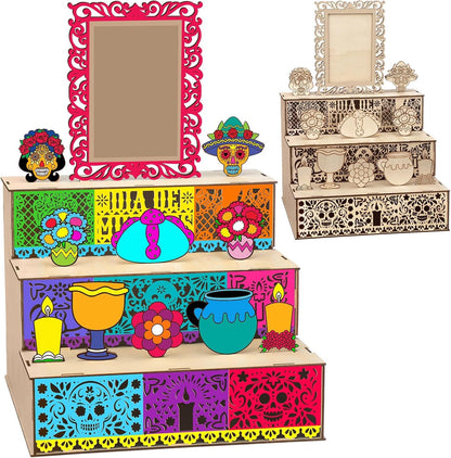 Zavenastore Elegant Day of the Dead Ofrenda Altar Wooden Shadow Box