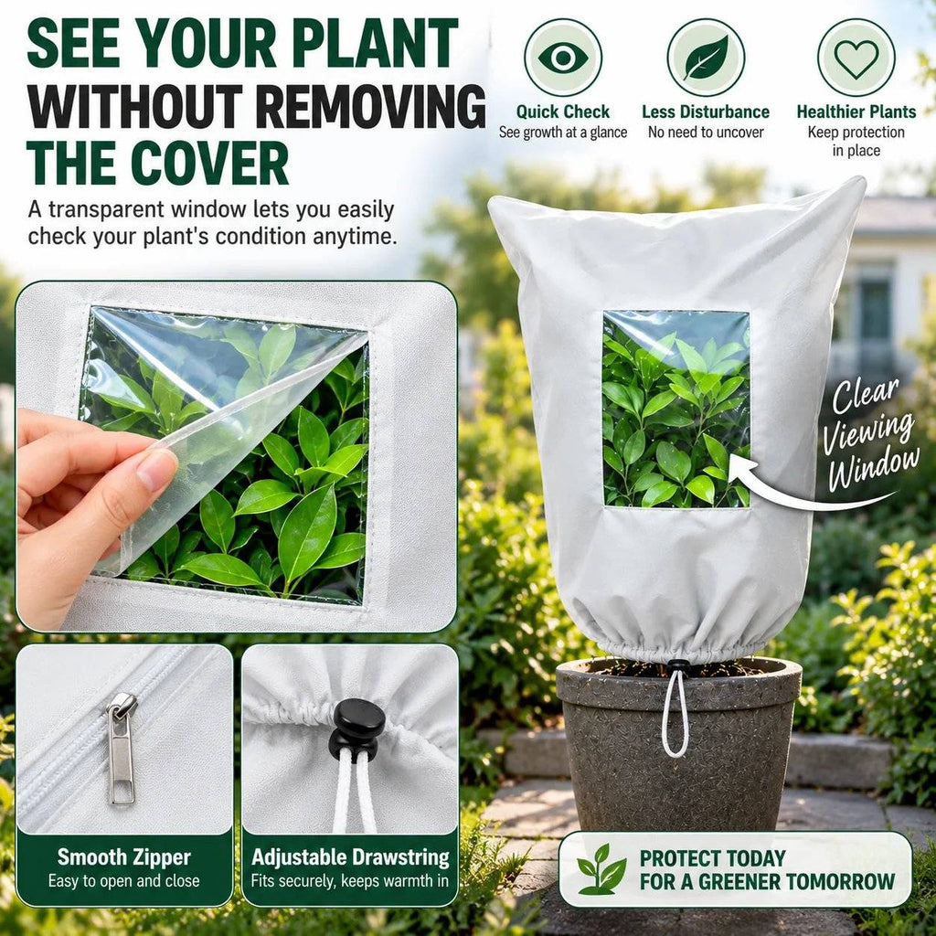 🌿 Plant Frost Protection Cover – Breathable, reusable cover for shrubs, potted plants, and young trees