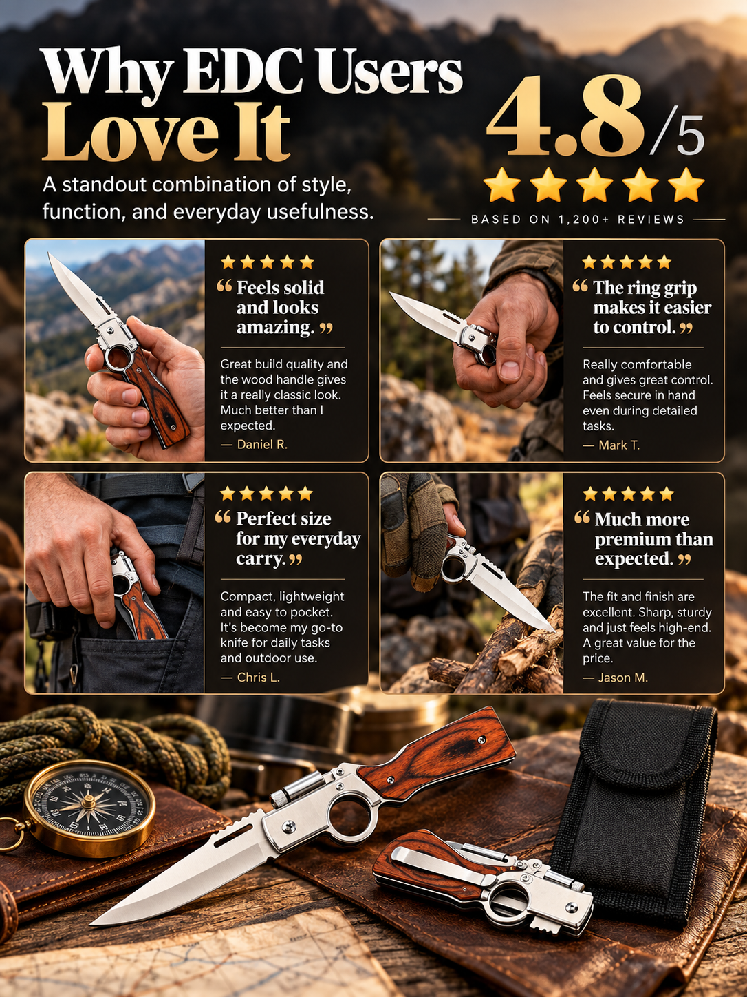 AK47 Flipper Pocket Knife
