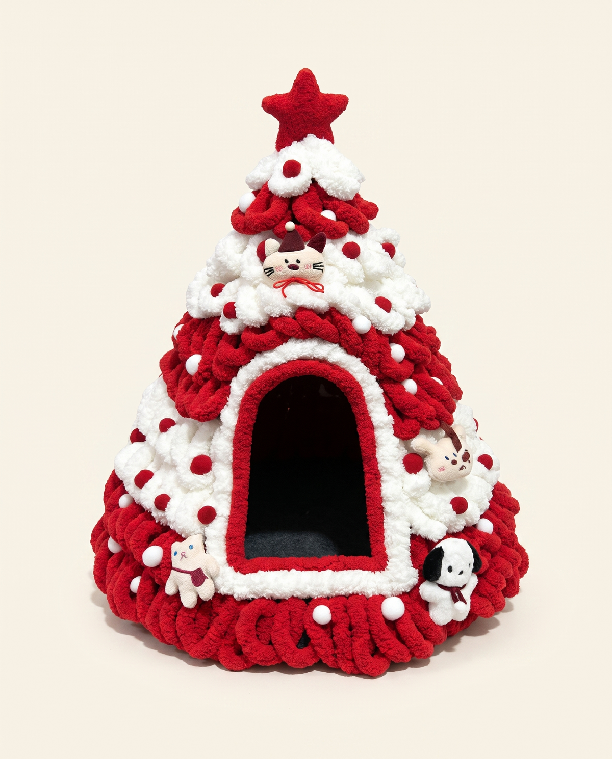 ZavenastoreTM Christmas Tree Cat House — Hand-Crocheted