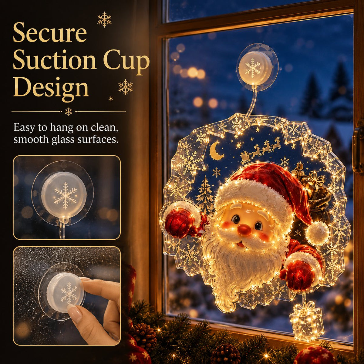 ZavenastoreTM⭐ Christmas Suction Cup Window Light