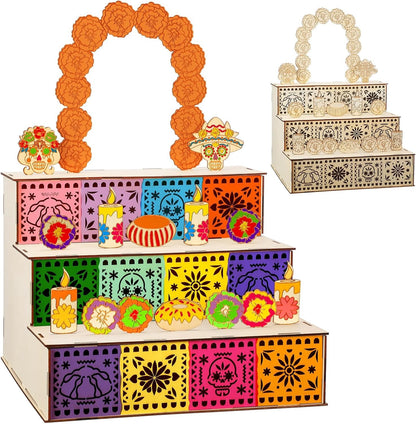 Zavenastore Elegant Day of the Dead Ofrenda Altar Wooden Shadow Box