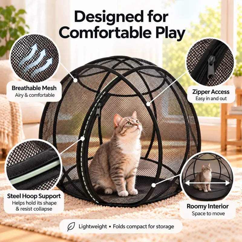 Collapsible Cat Rolling Playpen