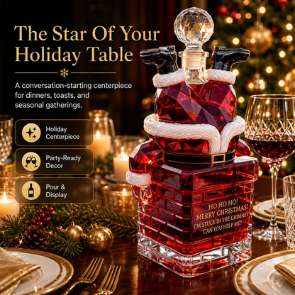 ZavenastoreTM⭐Santa Stuck in Chimney Decanter Whiskey Bottle