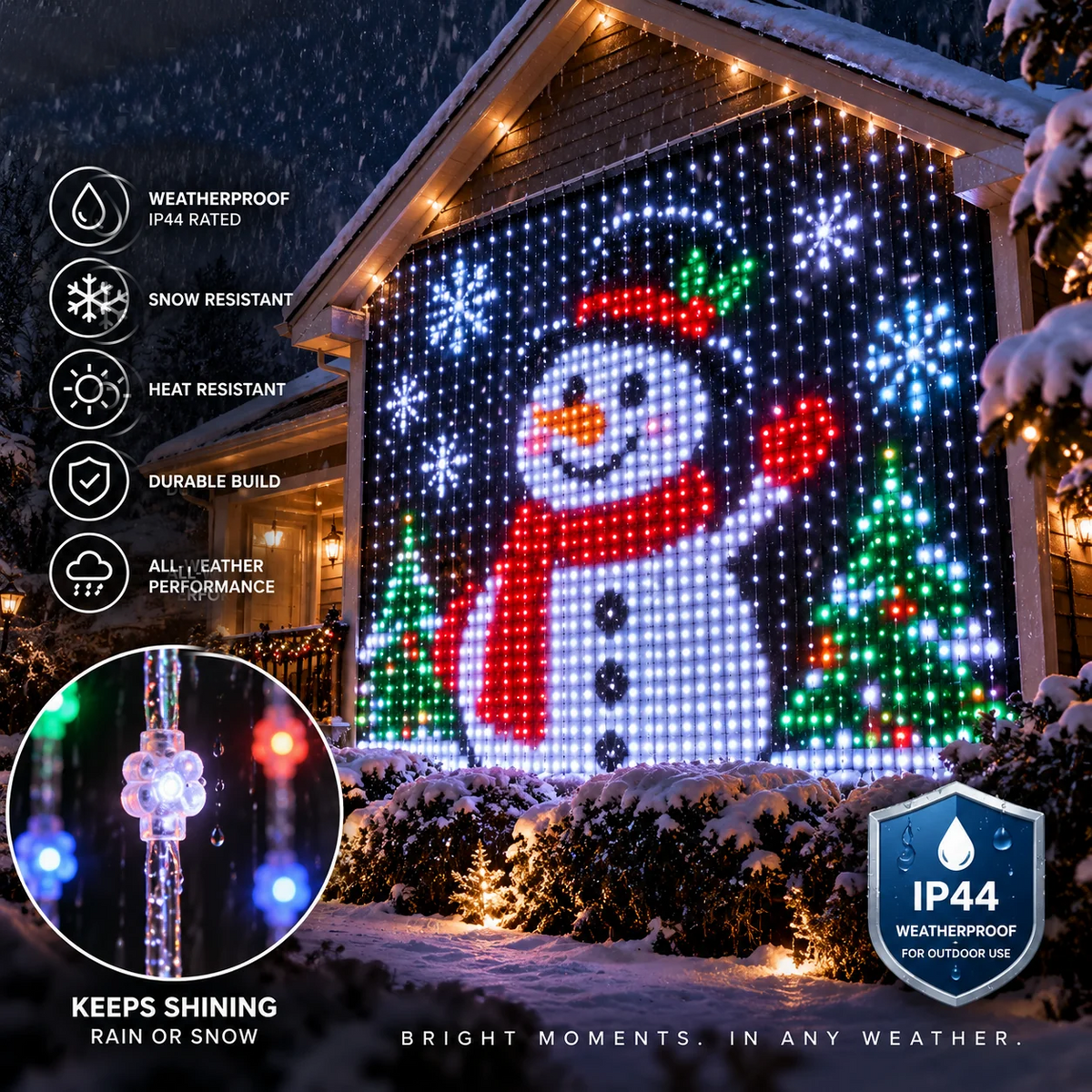 🎄✨Christmas LED House Net & Smart Outdoor Wall Curtain Light & Christmas Tree Lights