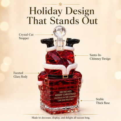 ZavenastoreTM⭐Santa Stuck in Chimney Decanter Whiskey Bottle