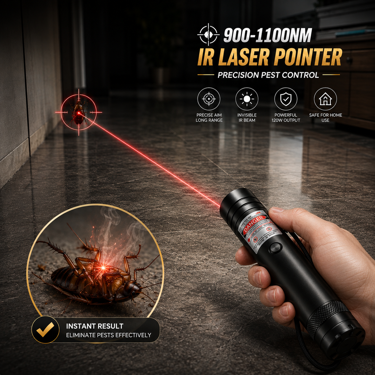 ⚡🔦2026 New Design 120W 900-1100NM Powerful IR Laser Pointer,Professional Tactical & Optical Grade