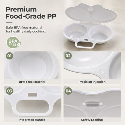 Microwave Egg Poacher——Dual‐cavity, non‐stick & easy clean