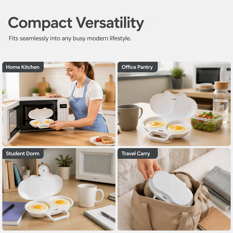 Microwave Egg Poacher——Dual‐cavity, non‐stick & easy clean