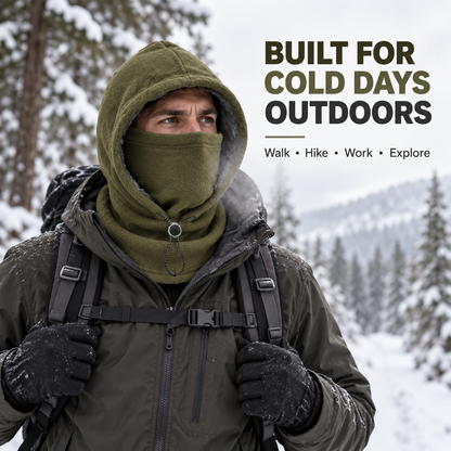 3-in-1 Winter Fleece Balaclava Hood - Warm Face, Ear & Neck Cover