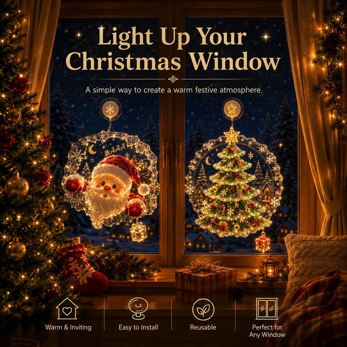 ZavenastoreTM⭐ Christmas Suction Cup Window Light