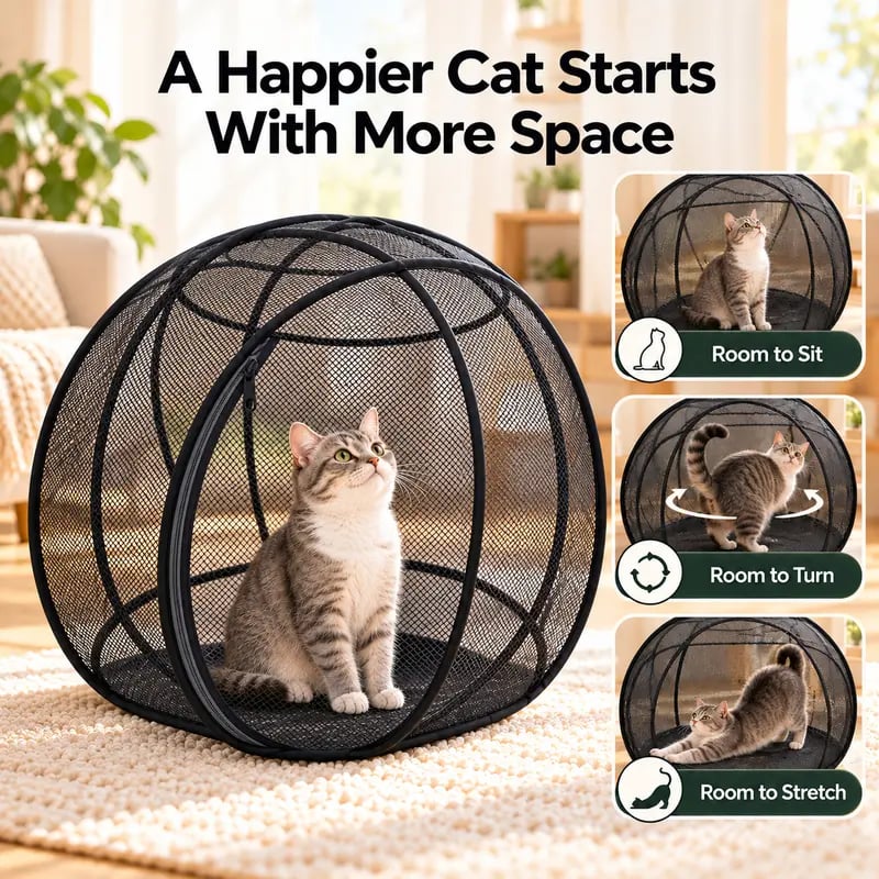 Collapsible Cat Rolling Playpen