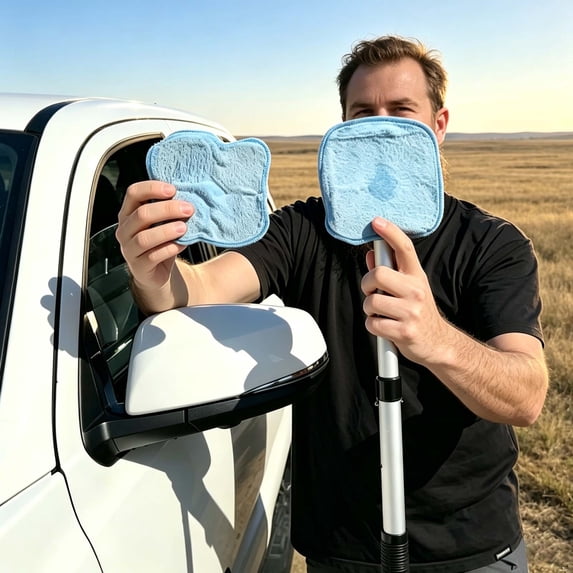 Double Sided Magnetic Windshield Cleaning Kit