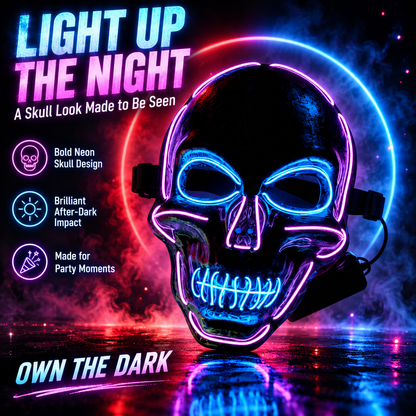 Halloween Cold Light Line Skull Luminous Mask