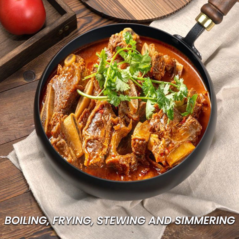 Non coated and non stick household iron pot