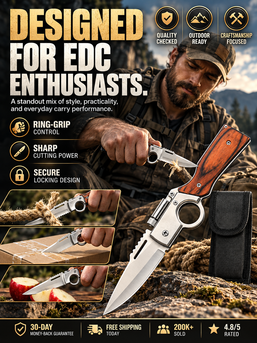 AK47 Flipper Pocket Knife