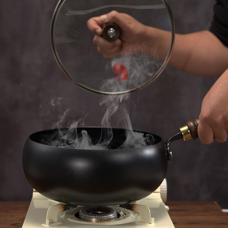 Non coated and non stick household iron pot