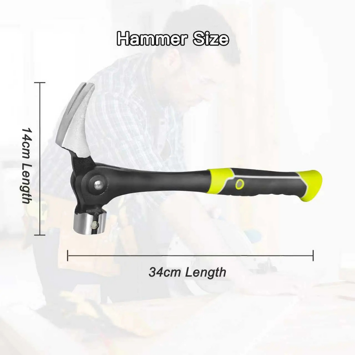 16 oz Claw Hammer with Magnetic Nail Starter and Rip Claw, 1-4 Pcs
