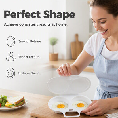 Microwave Egg Poacher——Dual‐cavity, non‐stick & easy clean