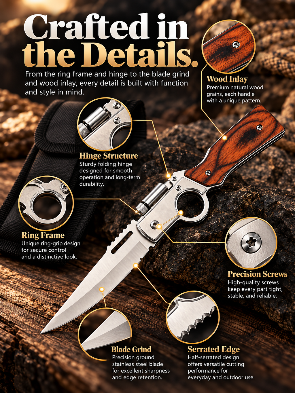 AK47 Flipper Pocket Knife