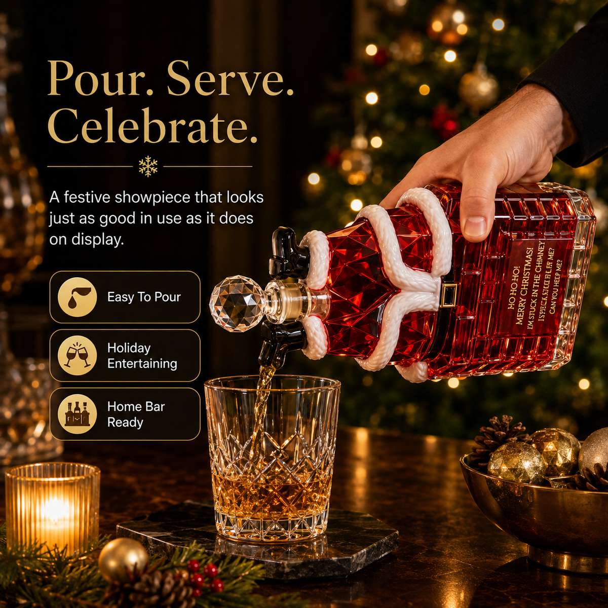 ZavenastoreTM⭐Santa Stuck in Chimney Decanter Whiskey Bottle